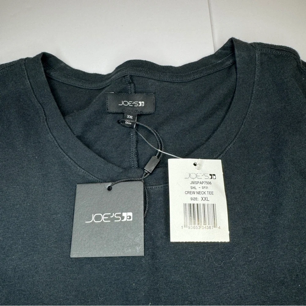 Joe’s Jeans Black Graphic Tee XXL NWT – Abstract Print, Streetwear Y2K Festival